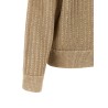 Waffle lamé cardigan