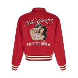 'Aces Satin Club' bomber jacket