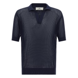 Openwork cotton polo shirt