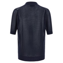 Openwork cotton polo shirt