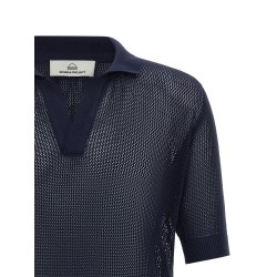 Openwork cotton polo shirt