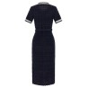 'Navy Pointelle Knit Midi' dress