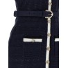 'Navy Pointelle Knit Midi' dress