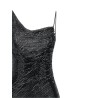 'Black Rhinestone Draped Maxi' dress