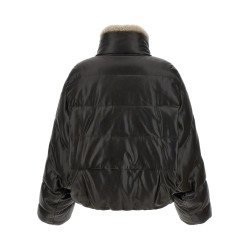 Padded leather jacket