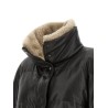 Padded leather jacket