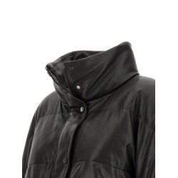 Padded leather jacket
