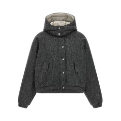 'Shiny Zipper Pull' down jacket
