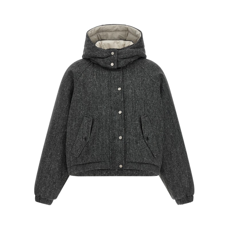 'Shiny Zipper Pull' down jacket