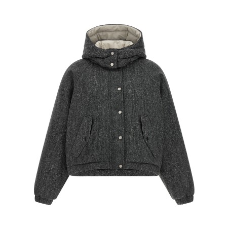 'Shiny Zipper Pull' down jacket