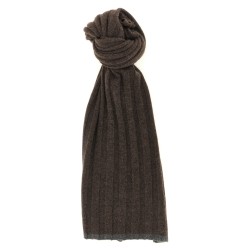 Ribbed cashmere knit scarf