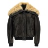 Shearling neck bomber jacket