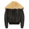 Shearling neck bomber jacket