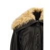 Shearling neck bomber jacket