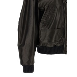 Shearling neck bomber jacket