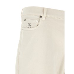 Garment-dyed denim jeans