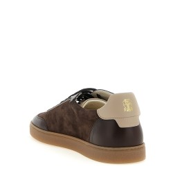 Suede and smooth calf sneakers