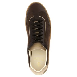 Suede and smooth calf sneakers