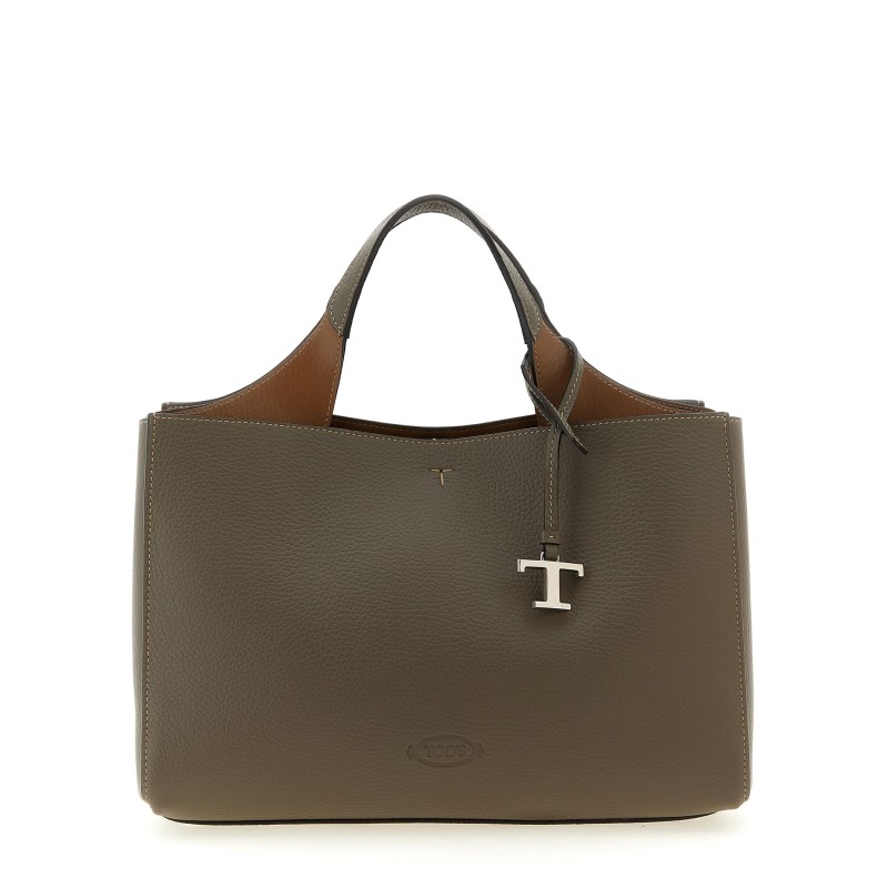 Small leather bucket bag