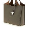 Small leather bucket bag