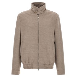 Virgin wool beaver bomber jacket