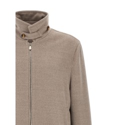 Virgin wool beaver bomber jacket