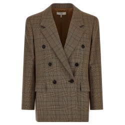 Check double-breasted blazer