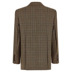 Check double-breasted blazer