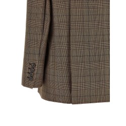 Check double-breasted blazer