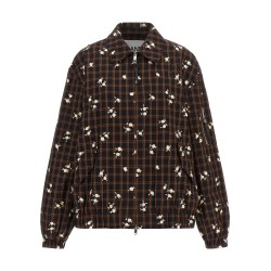 'Check Flower' bomber jacket