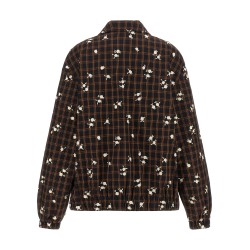 'Check Flower' bomber jacket
