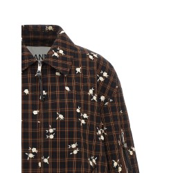 'Check Flower' bomber jacket