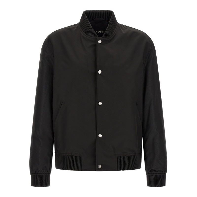 Monogram sleeve bomber jacket