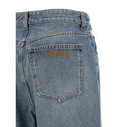 Logo embroidery jeans