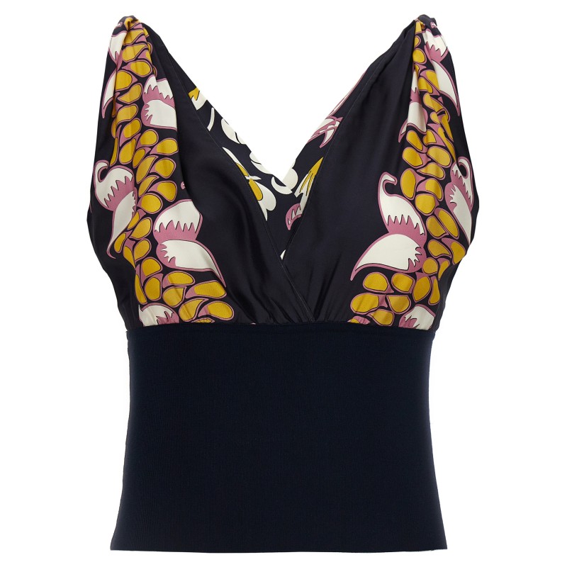 Printed silk top