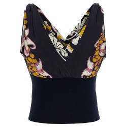 Printed silk top