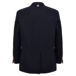 Single-breasted seersucker blazer