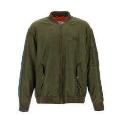 Bimaterial bomber jacket
