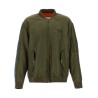 Bimaterial bomber jacket