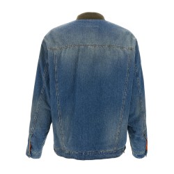 Bimaterial bomber jacket