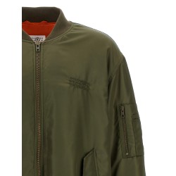 Bimaterial bomber jacket