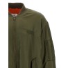 Bimaterial bomber jacket