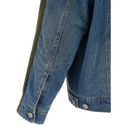 Bimaterial bomber jacket