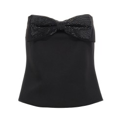 'Black Crepe Bandeau' top