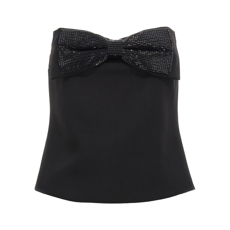 'Black Crepe Bandeau' top