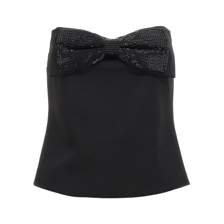 'Black Crepe Bandeau' top
