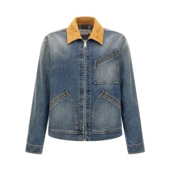 Suede denim jacket