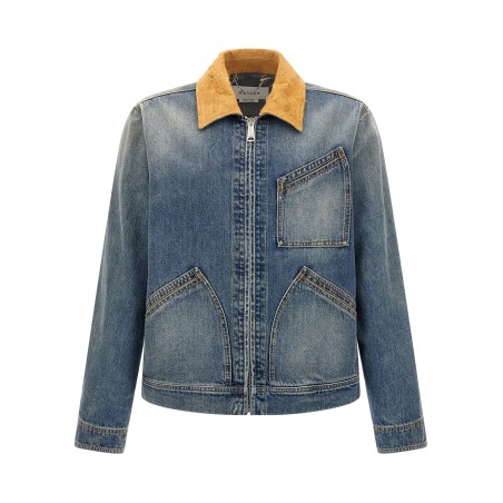 Suede denim jacket