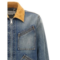Suede denim jacket
