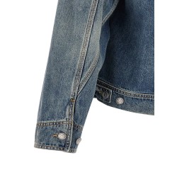 Suede denim jacket